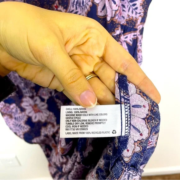 Knox Rose Womens Midi Length Floral Flutter Sleeve A Line Dress Sz Med Pink Blue - Picture 8 of 11